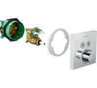 hansgrohe ShowerSelect - Façade pour mitigeur thermostatique pour 2 sorties avec bouton SELECT chrome