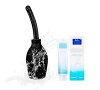 Douche anale grande capacité pour femmes et hommes, kit de lavement pour le nettoyage du côlon, douche intime, kit de rinçage anal avec lubrifiant hydrosoluble de 25 g (310 ml)