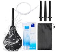 Douche Anale Kit, Nettoyage Intestinal avec 3 Embouts en Silicone de 29 cm, Gel Lubrifiant 25g Inclus, pour Femme et Homme
