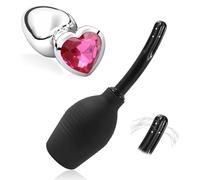 Douche Anale Kit,Poire de lavement intime anus douches+Plug anal,Réutilisable Douchesanale et Vaginale Douches Rectale,pour Homme ou Femme Kit de Douche intime,Pour les soins quotidiens