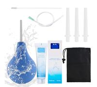 Douche Anale pour Femme et Homme, Kit de Nettoyage Intestinal avec Canule en Silicone de 29 cm, 3 Embouts de Douche, 1 Pochette de Rangement, 25 g de Gel Lubrifiant Soluble dans l'Eau