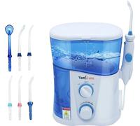 Douche buccale électrique, réservoir d'eau de 1000 ml, 7 jets, 10 réglages de pression, bleu océan