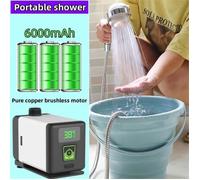 Douche camping, Baignoire et douche portables Affichage intelligent de la température d'induction, Batterie au lithium 6000 mAh, 90W