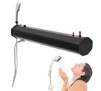 Douche Camping de extérieure avec RéServoir d'eau Pressurisé et Porte-Bagages | Chauffage Solaire de 12,5/14,5/32 litres | Décompression Automatique | Support Universel pour Barre transvers