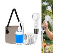 Douche Camping Portable, Douchette Exterieur Portable, Pompe de Douche Électrique Rechargeable, Camping Accessoires avec Pomme 3 Modes pour Camping,Randonnée (# 2)