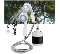 Douche Camping Portable, Pompe Électrique Rechargeable avec Pommeau, Crochet, pour Voyage/Lavage Auto Label