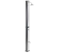 Beliani Douche Extérieur Moderne en PVC Solaire avec Fonction Pluie Noir et Argenté Topocalma
