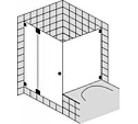 Douche d'angle SPRINZ Omega sur mesure avec porte battante ou porte avec paroi latérale affleurante et paroi latérale raccourcie, dimensions jusqu'à : 900x900x2000mm, O12.9SOM, Cabines de douche: Ferr
