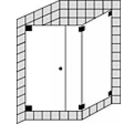 Douche d'angle SPRINZ Omega sur mesure avec porte battante ou porte avec paroi latérale avec paroi latérale, dimensions jusqu'à : 1000x1000x2000mm, O17.0CHM, Cabines de douche: Pièces de montage : Chr