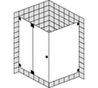 Douche d'angle SPRINZ Omega sur mesure avec porte battante ou porte et panneau latéral affleurant, y compris panneau latéral fixe, dimensions jusqu'à : 900x900x2000mm, O11.9SO, Cabines de douche: Ferr