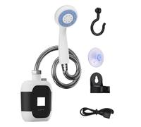 Douche de camping - 14,2 cm USB haute douche, pompe de douche portable de camping, douches électriques avec lumière LED pour l'extérieur | Chargement USB étanche pour l'extérieur Équipement d'aventure