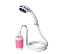 Douche de camping - Douche d'extérieur portable - Douche électrique - Réglage du débit d'eau - Batterie 4800 mAh - Contol de flux et valve Shut Off pour la douche, le lavage, le nettoyage, etc. - Rose