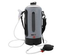 Douche de camping portable 12 l avec pompe à pression, chauffage solaire et indicateur de température, douche d'extérieur étanche pour camping, randonnée, jardin avec sac de rangement, bandoulière et