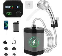 Douche de camping portable, batterie rechargeable, filtre à plusieurs niveaux, noir