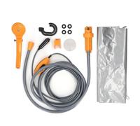Douche de camping portable, douche de camping extérieure 36 W avec prise allume-cigare de voiture, kit de douche de camping pour randonnée extérieure, bain de chien, plage, (Orange)