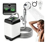 Douche de camping portable électrique -6000mAh rechargeable USB - 3 vitesses - écran température -Pompe électrique -Douche portable