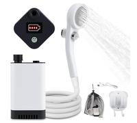 Douche de Camping Portable, Pompe à Douche Extérieure équipée d'une Batterie de 5200mAh, offrant 90 Mins de Douche, Électrique adaptée pour Nettoyage des Animaux et Arrosage du Jardin
