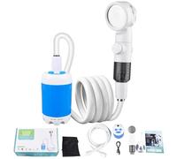 Douche de camping portable, pompe de douche de camping en plein air, pulvérisateur de pommeau de douche (bleu)