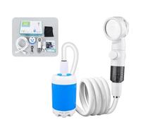Douche de camping portable, pompe de douche de camping rechargeable, 2 modes de pulvérisation, étanchéité IPX7, durable, plusieurs modes de pulvérisation pour camping, randonnée, voyage, camping-car