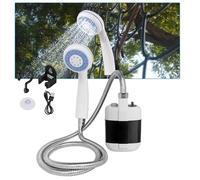 Douche de camping portable, pompe de douche électrique rechargeable avec pommeau de douche, pulvérisateur extérieur avec crochet, douche de camping pour camping, voyage, lavage de voiture et nettoyage