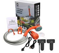 Douche de camping portable- Pulvérisateur d'eau portable - Deux batteries rechargeables de 2200 mAh - Pompe à eau pour le camping, la randonnée, les voyages en plein air, Camping Shower.Two batteries