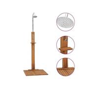 Bois de Teck Solide Douche de Jardin Piscine Extérieur Camping Portable vidaXL