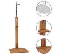 Bois de Teck Solide Douche de Jardin Piscine Extérieur Camping Portable vidaXL