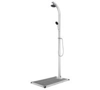 vidaXL Douche de jardin avec base gris 220 cm Aluminium