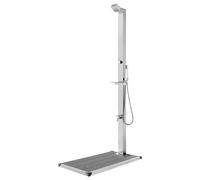 Douche de Jardin avec Base Gris 225 cm Acier Inoxydable Extérieur vidaXL