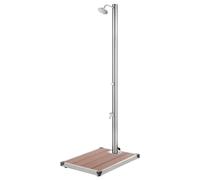 Douche de Jardin avec Base Marron 220 cm Acier Inoxydable Extérieur vidaXL