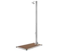 Douche de jardin avec base marron 220 cm Acier inoxydable