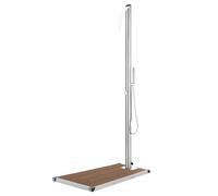 Douche de Jardin avec Base Marron 225 cm Acier Inoxydable Extérieur vidaXL