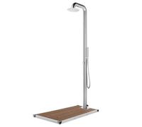 Douche de Jardin avec Base Marron 230 cm Acier Inoxydable Extérieur vidaXL