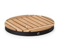 Blumfeldt Douche de jardin Sumatra Teak Round – Aluminium imitation teck, portable, pommeau réglable