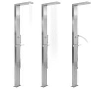 Douche de jardin carrée en acier inoxydable - Douche d'extérieur pour piscine et jacuzzi - En acier inoxydable - Design moderne - Idéal pour le jardin et la terrasse