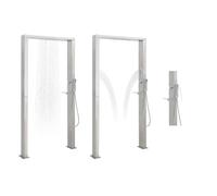 Douche de jardin double buses en acier inoxydable pour piscine et jacuzzi - Douche d'extérieur inoxydable avec 2 buses pour rafraîchir le jardin