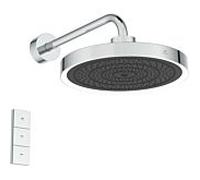 Douche de pluie Ideal Standard Solos A7890AA 3 fonctions, avec raccordement mural, avec anneau lumineux LED, chromé