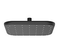 Pommeau de douche carré AquaCraft 100 250x250 mm noir mat | Douche de pluie en plastique ABS | Pommeau de douche 12 l/min | Buses anticalcaires | Montage mural ou au plafond | Accessoires de douche mo