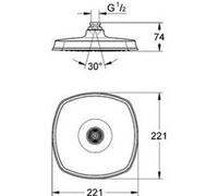 Douche de tête en métal monojet avec rotule GRANDERA 210 GROHE 27974000