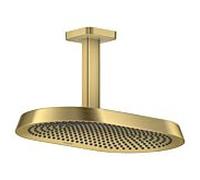 Douche de tête Hansgrohe Axor ShowerSphere 39757950 370 x 220 mm, 2 jets, 10,4 l/min, fixation au plafond, laiton brossé
