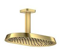 hansgrohe AXOR ShowerSphere Douche de tête 370/220 1jet avec raccordement au plafond, 39760990, Couleur: Optique en or poli