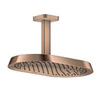 hansgrohe AXOR ShowerSphere Douche de tête 370/220 1jet EcoSmart avec raccordement au plafond, 39761300, Couleur: Rouge poli or