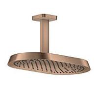 hansgrohe AXOR ShowerSphere Douche de tête 370/220 1jet EcoSmart avec raccordement au plafond, 39761310, Couleur: Or rouge brossé