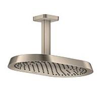 hansgrohe AXOR ShowerSphere Douche de tête 370/220 1jet EcoSmart avec raccordement au plafond, 39761820, Couleur: Nickel brossé
