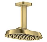 hansgrohe AXOR ShowerSphere Douche de tête 250/160 1jet EcoSmart avec raccordement au plafond, 39764950, Couleur: laiton brossé