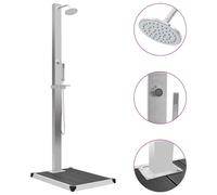 Douche d'Extérieur avec Receveur de Douche Acier Inoxydable WPC Jardin vidaXL