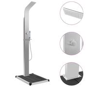 Douche d'Extérieur avec Receveur de Douche WPC Acier Inoxydable Jardin vidaXL
