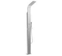 Douche d'extérieur en acier inoxydable incurvé - Argent - 15 x 44 x 210 cm