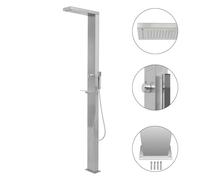 Douche d'Extérieur Jardin Acier Inoxydable Argenté Droit Patio vidaXL