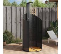Douche d'Extérieur Meuble Jardin Piscine Gris Résine Tressée Bois Acacia vidaXL
